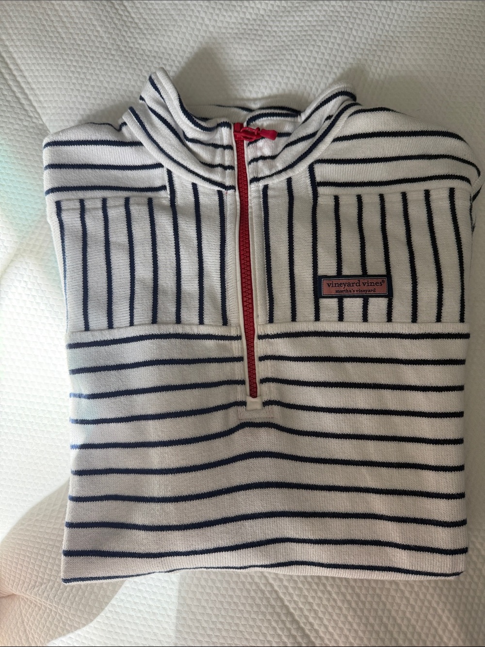 Vineyard Vines Navy and White Striped Pullover
